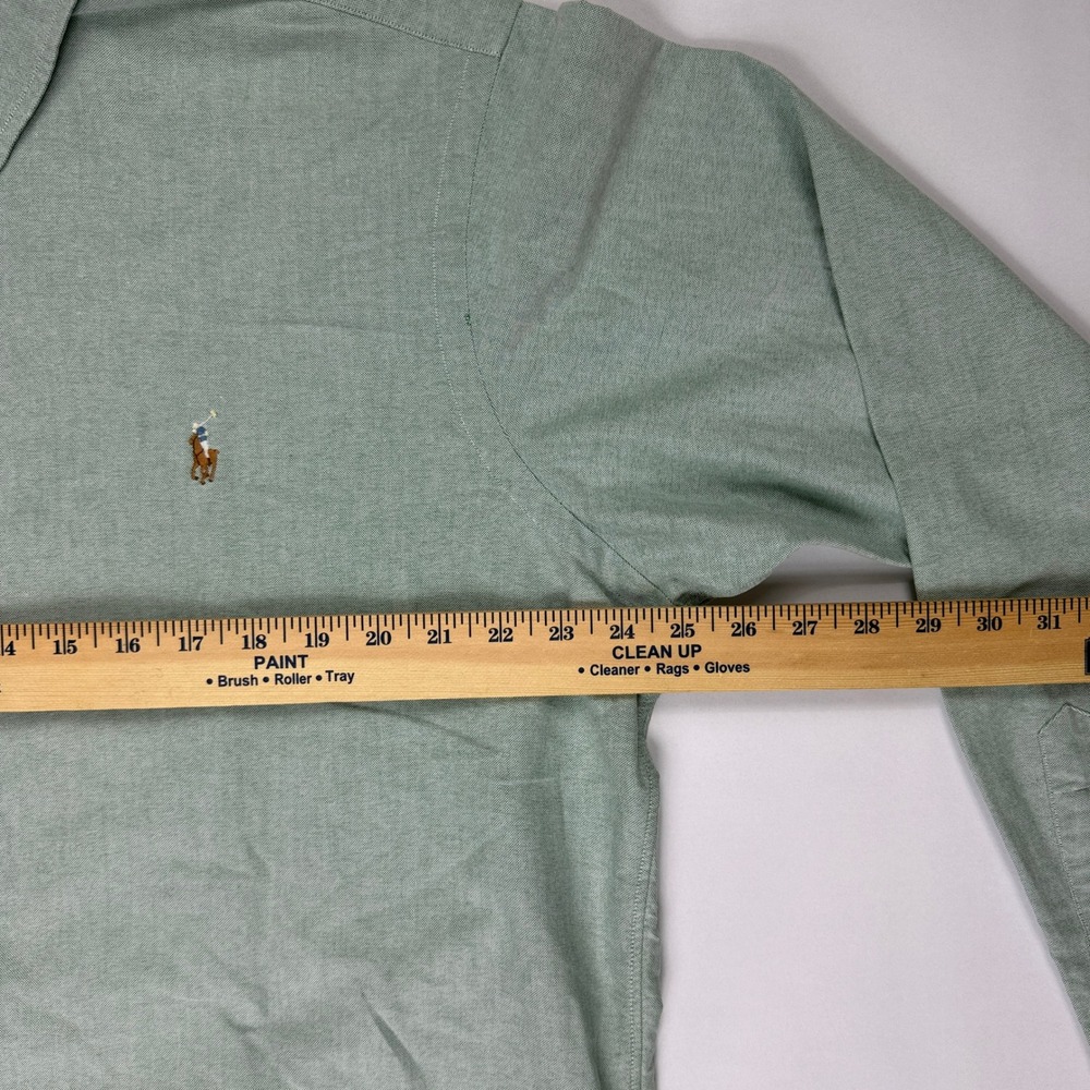 Ralph Lauren Mens XL Sage Green Oxford Flesh Pony Classic Fit Button Down Shirt - Picture 10 of 13